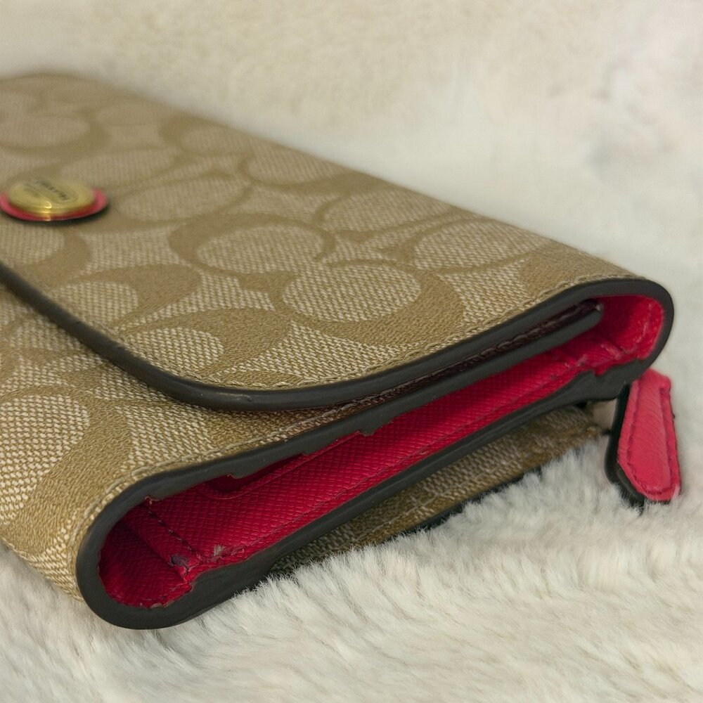 Coach Peyton Signature Monogram Continental Wallet - Picture 7 of 13